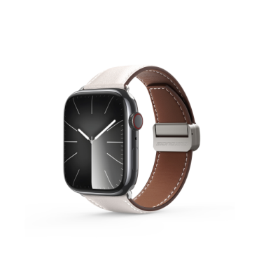 leather smart watch bands white